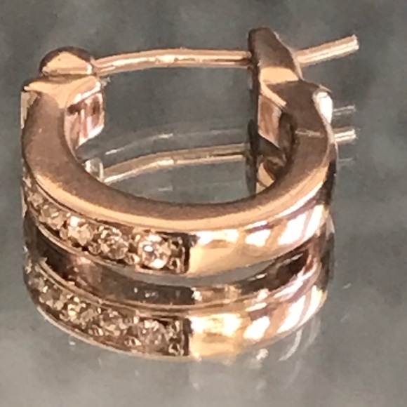 Coach Gold Pave Signature Huggie Earrings - Picture 11 of 12